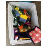 Tote of Granny squares and unfinished projects