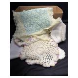 Hand sewn items, linens