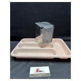 Retro silverware tray and napkin dispenser