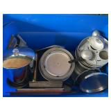 Tote of Vintage Kitchen Pans