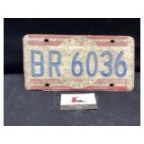 Vintage license plate