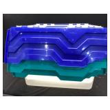 Totes with folding lids