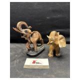 Brass like elephant figurine and decor