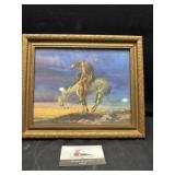 Vintage framed "End of the Trail" 12 in x 10 in
