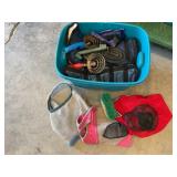 Tote of Fly Masks, Brushes, Boots