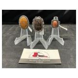 Size 7 Rings, Red Sun Stone, Bamboo Jasper, O