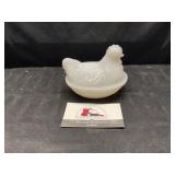 Milk Glass Hen on a Nest