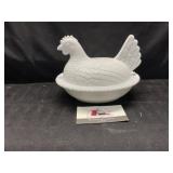 Milk Glass Hen on a Nest