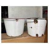 Two enamel pails