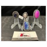 Size 6 Rings, Lapis, Amethyst, Multy Onyx, Rose