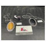 Necklace Pendants, natural Rosetta Jasper, Black