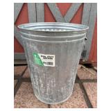 Galvanized trash can