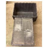 Totes with folding lids