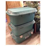 Three empty totes
