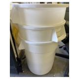 3 white BRUTE trash cans- no lids