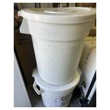 White BRUTE trash cans