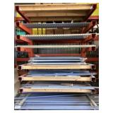 Metal shelving uprights and cross braces