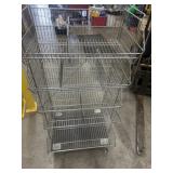 Metal shelving on wheels