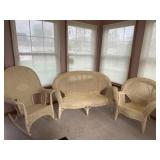 Wicker patio set- rocker, love seat, chair