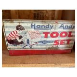 Handy Andy tool box and misc tools