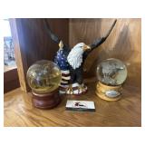Eagle decor, and snow globes