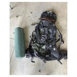 Camping mattress and hiking backpack