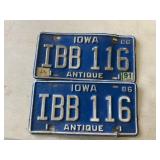 Iowa Antique license plates