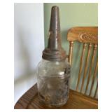 Glass oil jar
