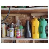 Shelf of Oil and Misc Gargae Chemicals