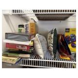 Misc electronics and shelf contents