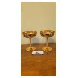 F.B. Roger's silverplated twisted stem goblets