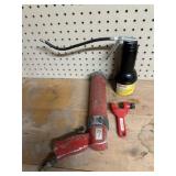 Grease gun, oil can, rivet tool
