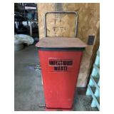 Metal Infectious Waste can on wheels