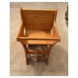 Heavy wood high chair/ rocker