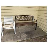 Metal bench and chair