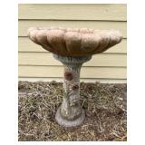 Concrete bird bath