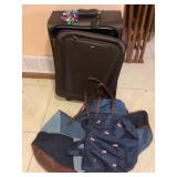 Rolling suitcase and bags