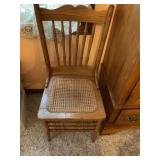 Wooden cane seat chair