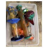Tote of bird feeders