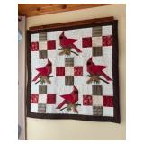 Cardinal wall quilt 38 in x 38 in