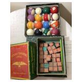 Billiard balls and chalk