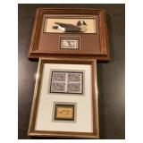 Framed ducks unlimited stamps/ gold replica
