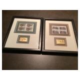 Framed Ducks unlimited stamps/ gold replica