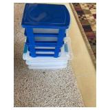 Small plastic storage containers