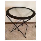 Glass top patio table