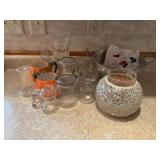 Glasses, colander, misc kitchen