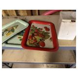 Vintage metalTrays and sugar box