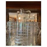 Gold rim glass and pitcher set