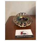 Fenton carnival glass basket weave