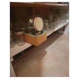 Shelf of glass jars
